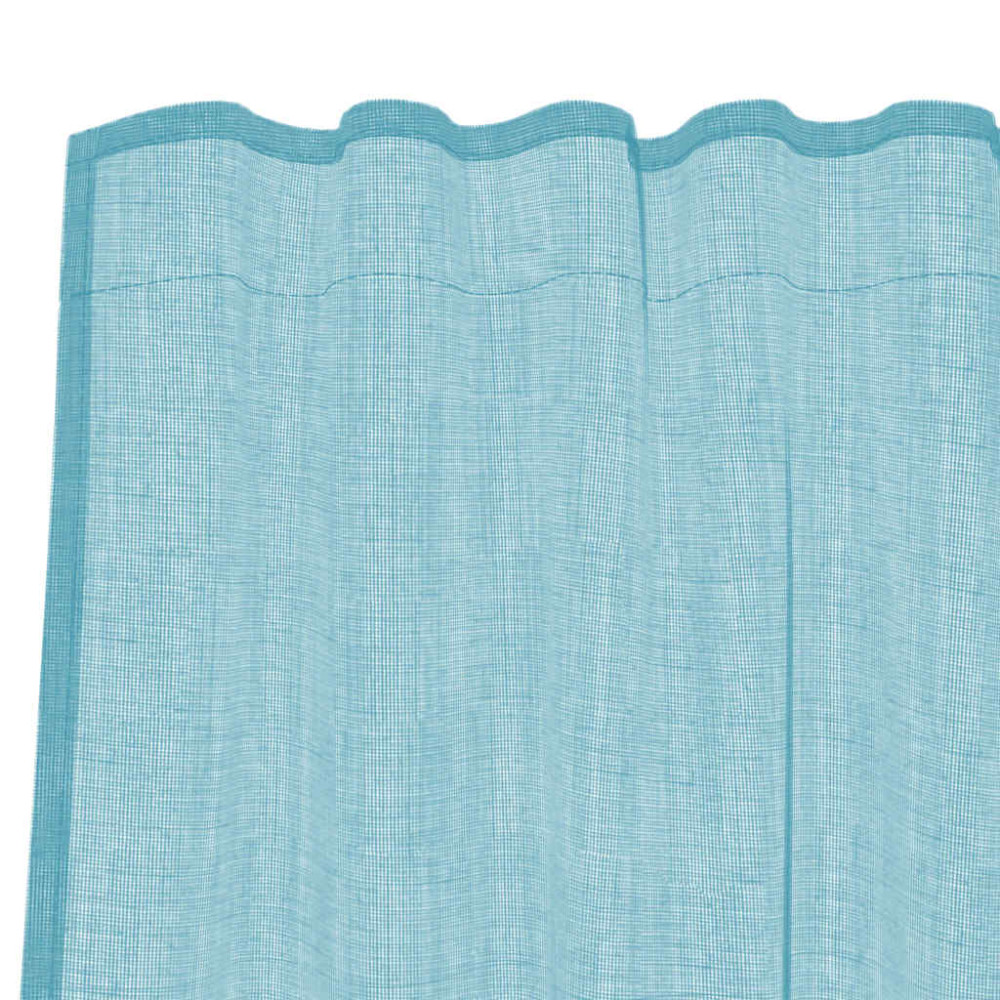 Produktbild för Voile gardiner med öglor 2 st, turkos 140x175 cm