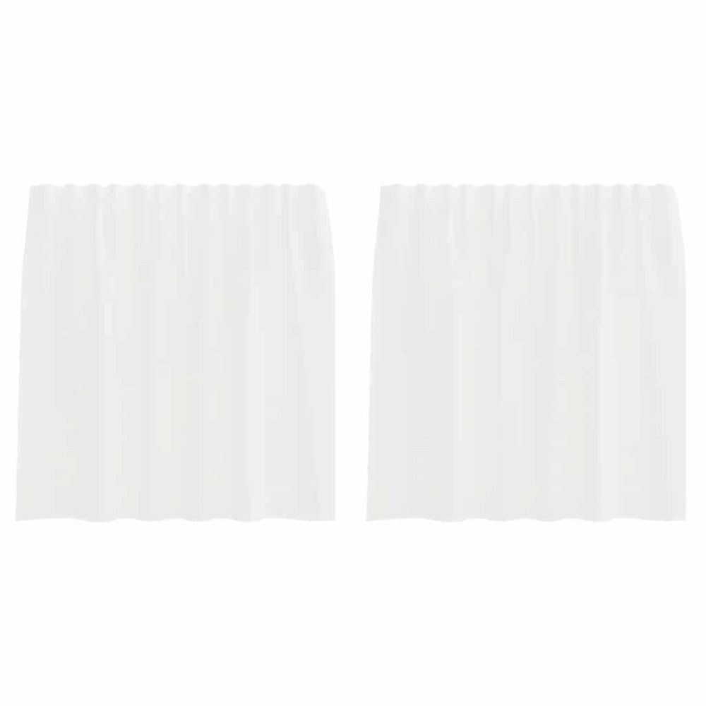 Produktbild för Voile gardiner med öglor 2 st vit 140x140 cm