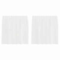Produktbild för Voile gardiner med öglor 2 st vit 140x140 cm