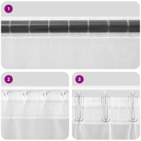 Produktbild för Voile gardiner med öglor 2 st vit 140x140 cm