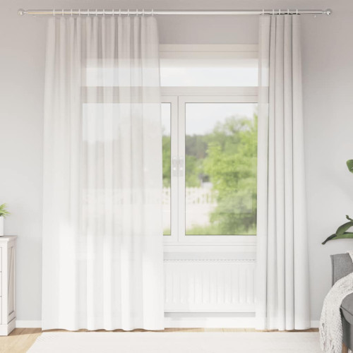 vidaXL Voile gardiner med öglor 2 st vit 140x225 cm