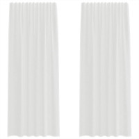 Produktbild för Voile gardiner med öglor 2 st vit 140x225 cm