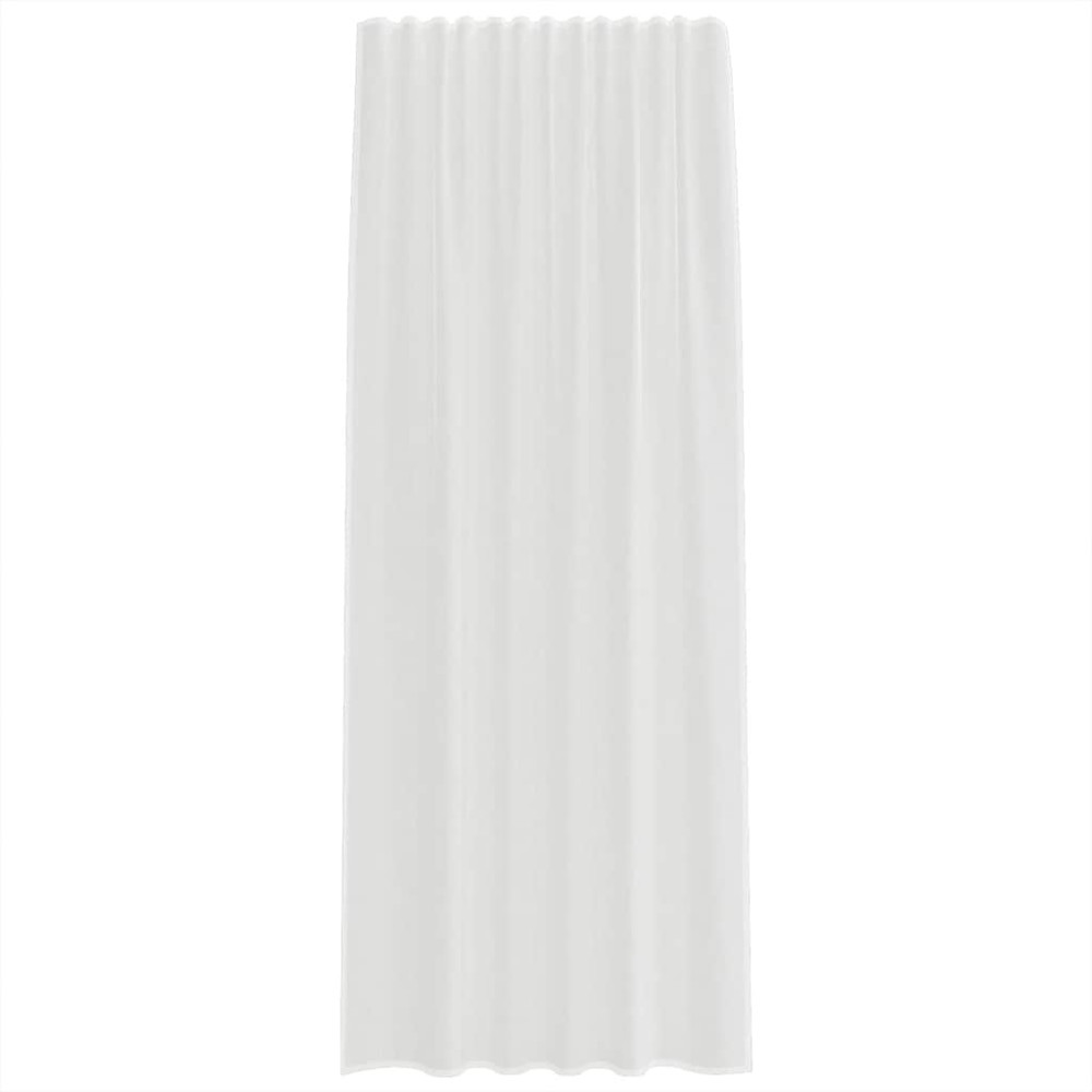 Produktbild för Voile gardiner med öglor 2 st vit 140x225 cm
