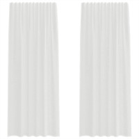 Produktbild för Voile gardiner med öglor 2 st vit 140x245 cm