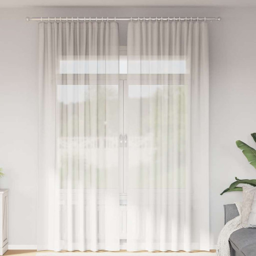 vidaXL Voile gardiner med öglor 2 st vit 140x260 cm