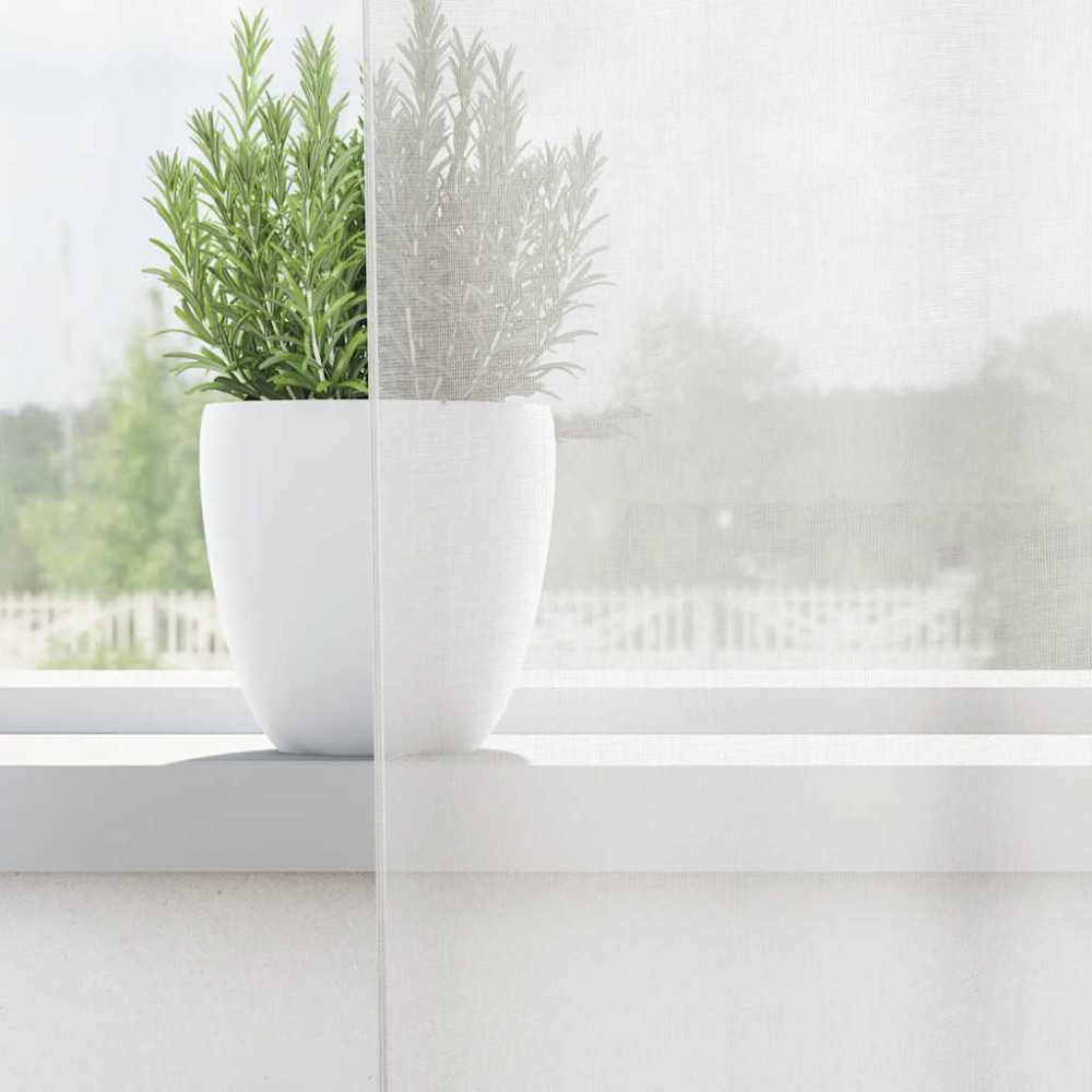 Produktbild för Voile gardiner med öglor 2 st vit 140x260 cm
