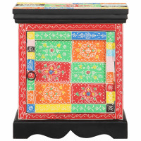 Produktbild för Sängbord flerfärgat 40x35x45 cm massivt trä mango