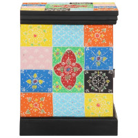 Produktbild för Sängbord flerfärgat 40x35x45 cm massivt trä mango
