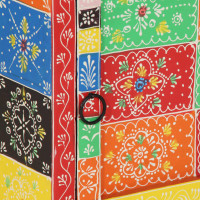Produktbild för Sängbord flerfärgat 40x35x45 cm massivt trä mango