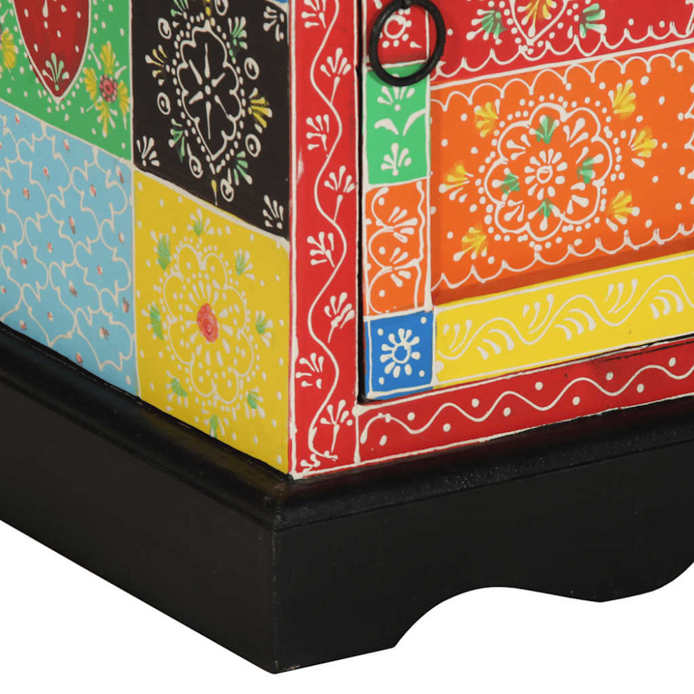 Produktbild för Sängbord flerfärgat 40x35x45 cm massivt trä mango