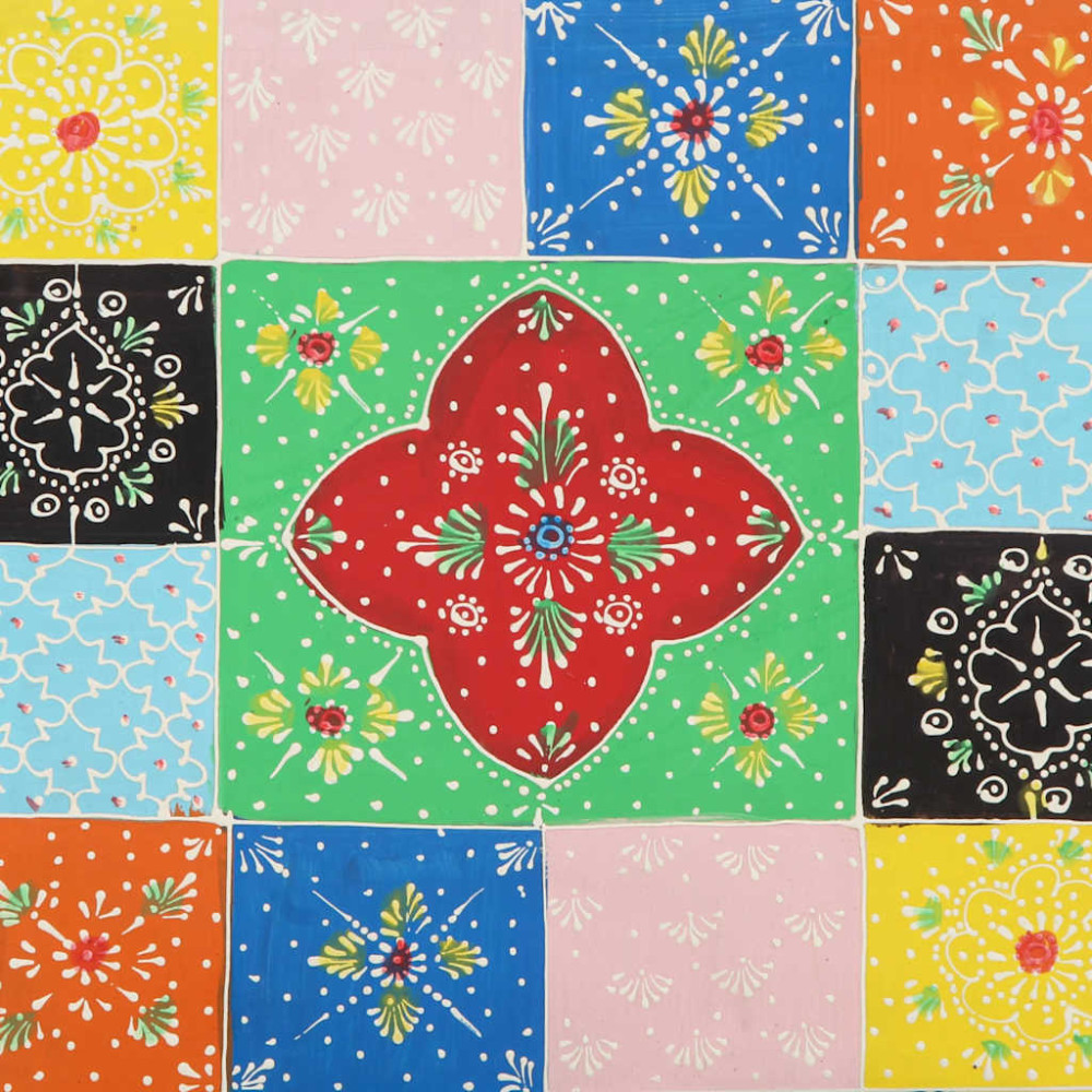 Produktbild för Sängbord 2 st flerfärgad 40x35x45 cm mango i massivt trä