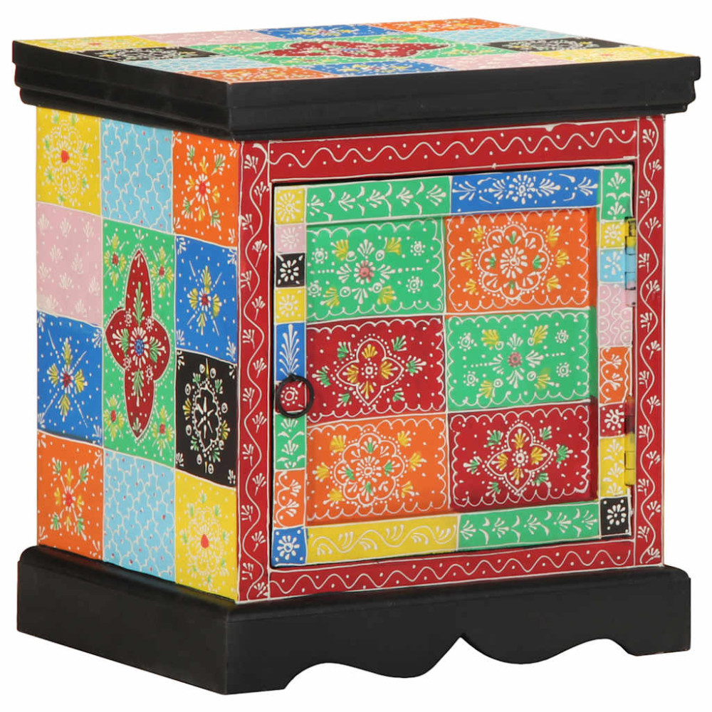 Produktbild för Sängbord 2 st flerfärgad 40x35x45 cm mango i massivt trä