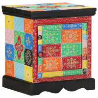 Produktbild för Sängbord 2 st flerfärgad 40x35x45 cm mango i massivt trä