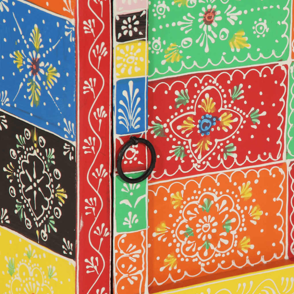 Produktbild för Sängbord 2 st flerfärgad 40x35x45 cm mango i massivt trä