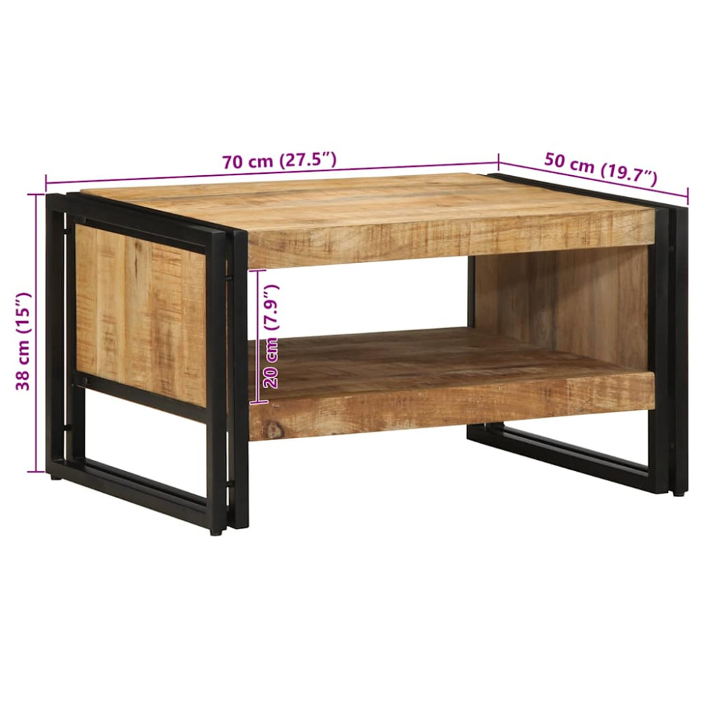 Produktbild för Soffbord 70x50x38 cm massivt grovt trä mango