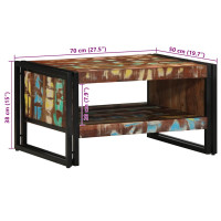 Produktbild för Soffbord flerfärgat 70x50x38 cm massivt trä återvunnet