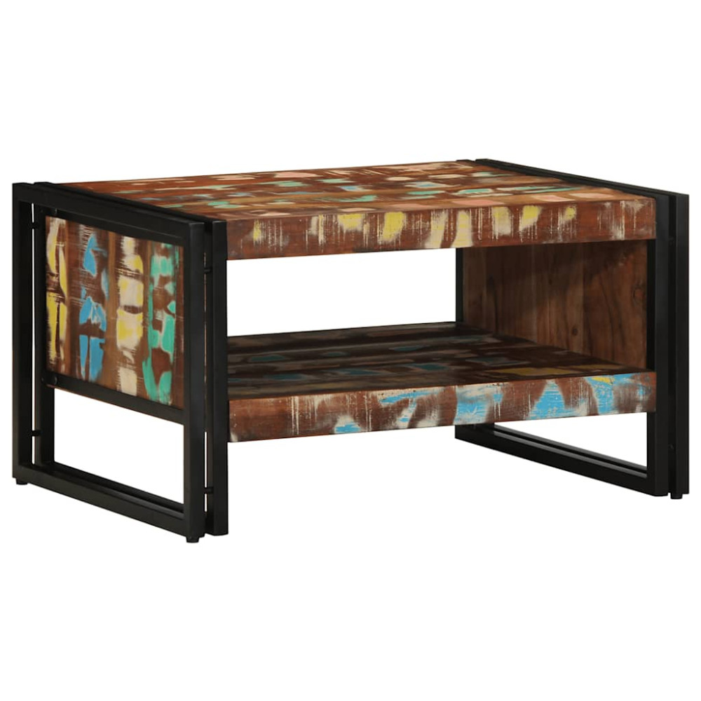 Produktbild för Soffbord flerfärgat 70x50x38 cm massivt trä återvunnet