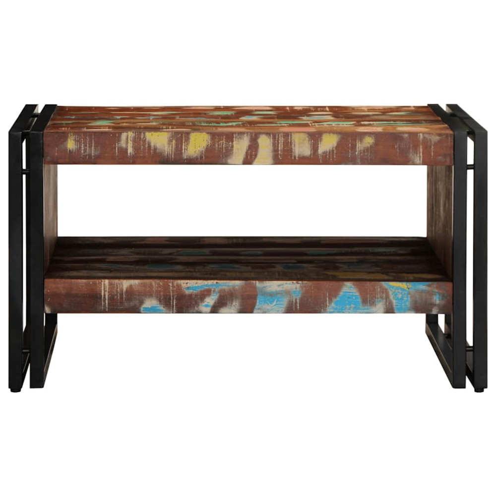 Produktbild för Soffbord flerfärgat 70x50x38 cm massivt trä återvunnet