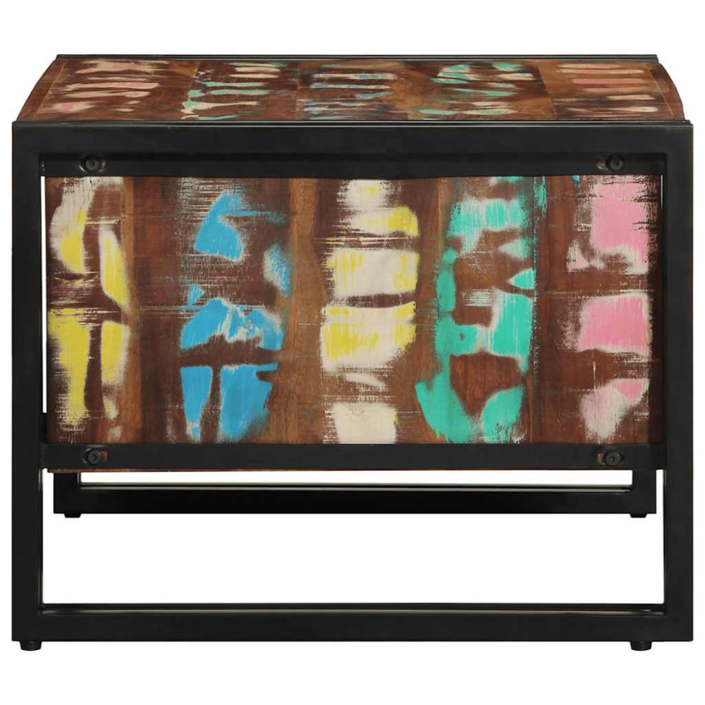 Produktbild för Soffbord flerfärgat 70x50x38 cm massivt trä återvunnet