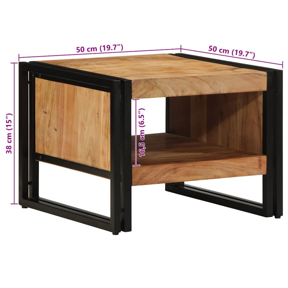 Produktbild för Soffbord 50x50x38 cm massivt trä akacia