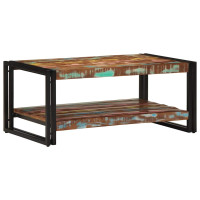 Produktbild för Soffbord flerfärgat 90x50x38 cm massivt trä återvunnet