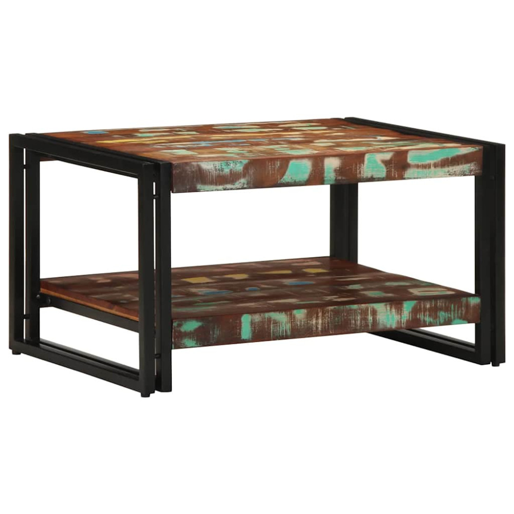 Produktbild för Soffbord flerfärgat 70x50x38 cm massivt trä återvunnet