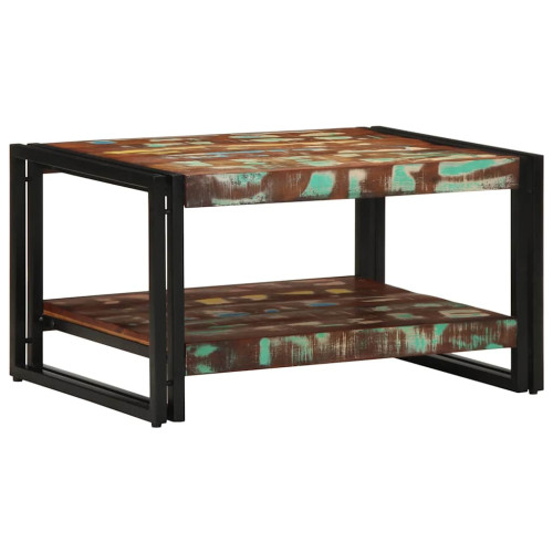 vidaXL Soffbord flerfärgat 70x50x38 cm massivt trä återvunnet