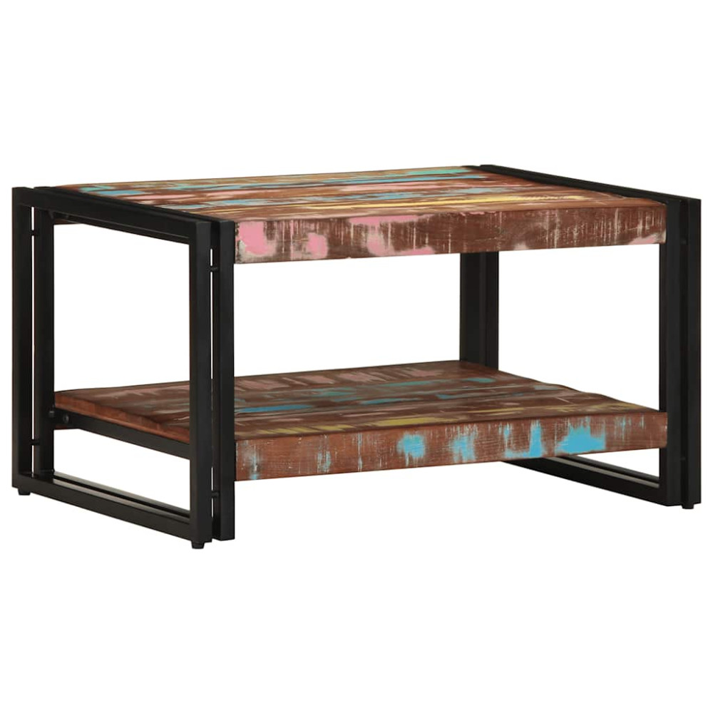 Produktbild för Soffbord flerfärgat 70x50x38 cm massivt trä återvunnet
