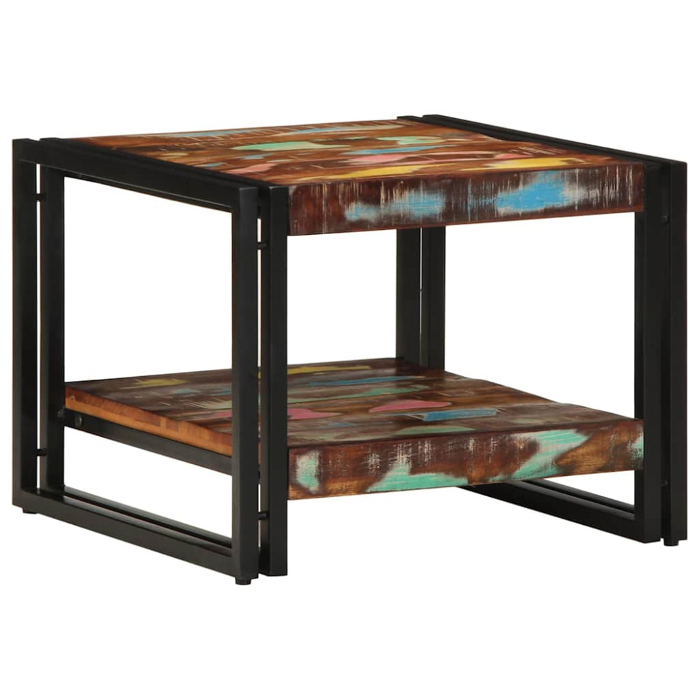 Produktbild för Soffbord flerfärgat 50x50x38 cm massivt trä återvunnet