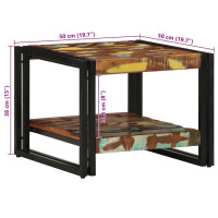 Produktbild för Soffbord flerfärgat 50x50x38 cm massivt trä återvunnet