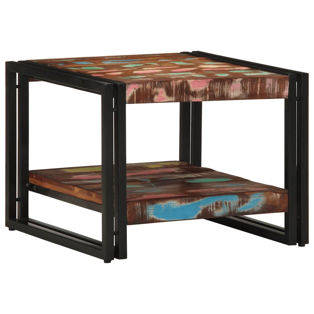 Produktbild för Soffbord flerfärgat 50x50x38 cm massivt trä återvunnet