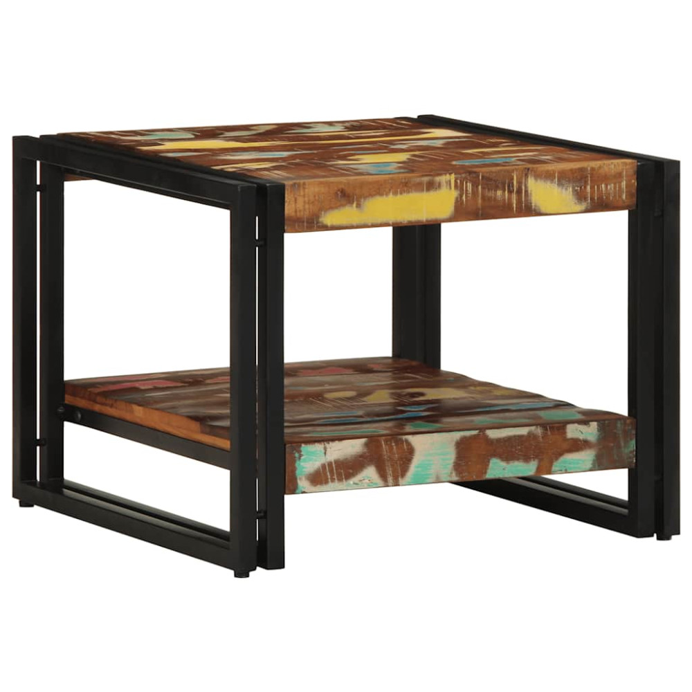 Produktbild för Soffbord flerfärgat 50x50x38 cm massivt trä återvunnet