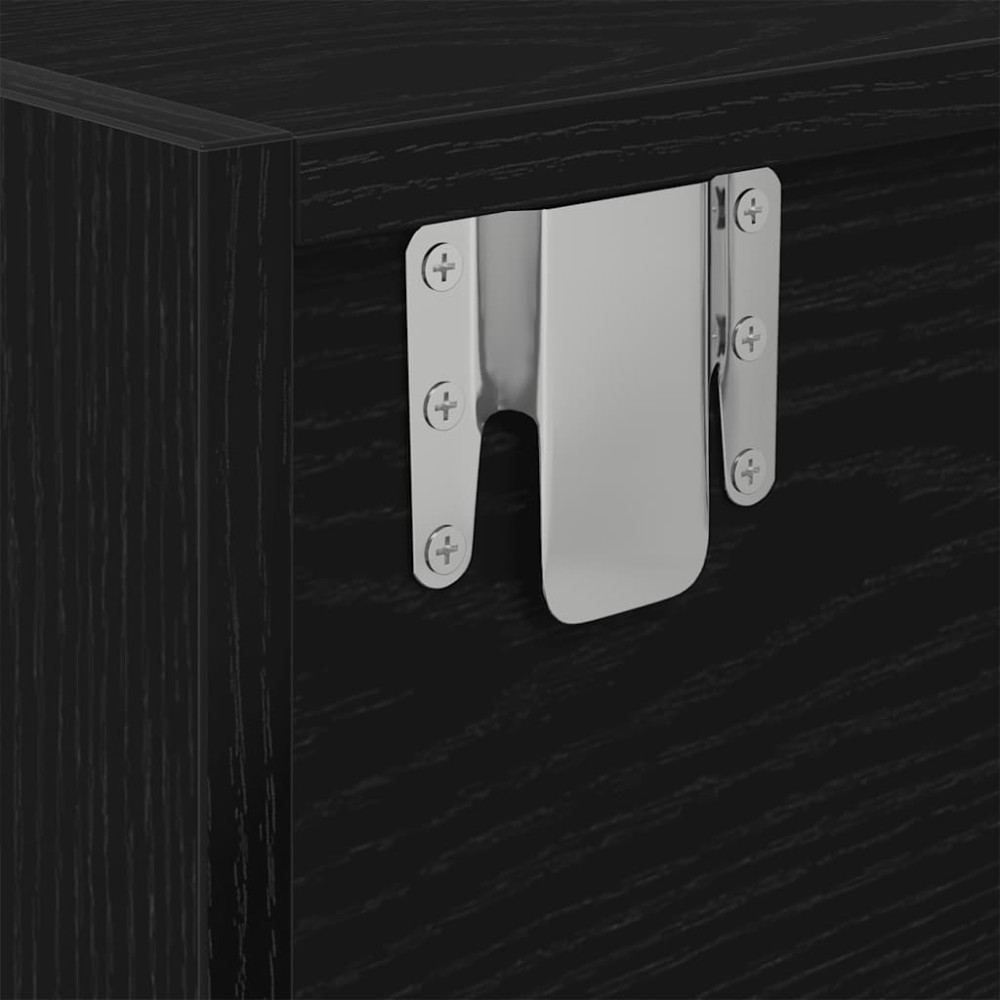 Produktbild för TV-bänkar 2 st svart ek 60x31x25,5 cm konstruerat trä
