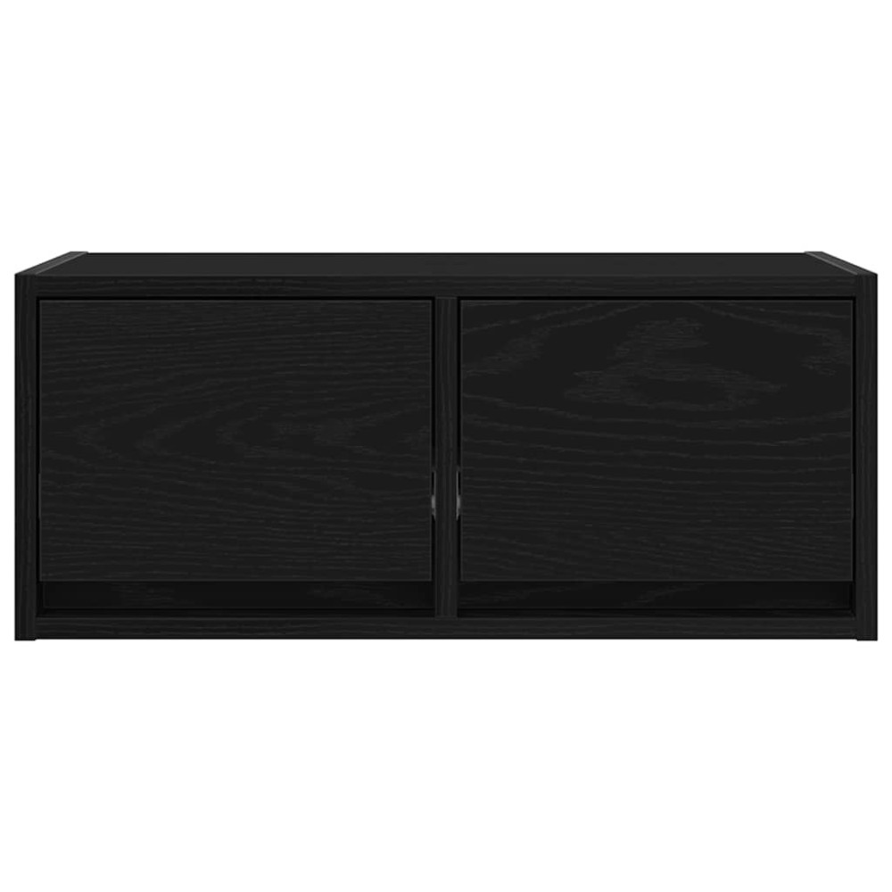 Produktbild för TV-bänkar 2 st svart ek 60x31x25,5 cm konstruerat trä