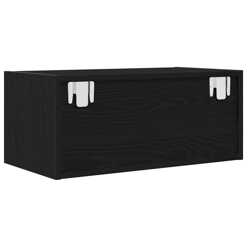 Produktbild för TV-bänkar 2 st svart ek 60x31x25,5 cm konstruerat trä