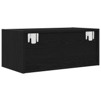 Produktbild för TV-bänkar 2 st svart ek 60x31x25,5 cm konstruerat trä