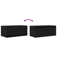 Produktbild för TV-bänkar 2 st svart ek 60x31x25,5 cm konstruerat trä