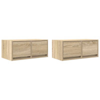 Produktbild för TV-bänkar 2 st Sonoma ek 60x31x25,5 cm konstruerat trä