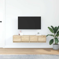 Produktbild för TV-bänkar 2 st Sonoma ek 60x31x25,5 cm konstruerat trä