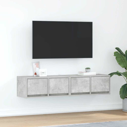 vidaXL TV-bänkar 2 st betonggrå 60x31x25,5 cm konstruerat trä