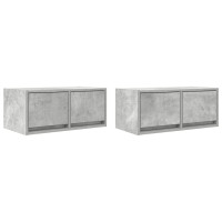 Produktbild för TV-bänkar 2 st betonggrå 60x31x25,5 cm konstruerat trä