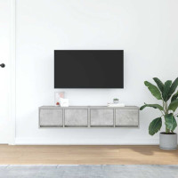 Produktbild för TV-bänkar 2 st betonggrå 60x31x25,5 cm konstruerat trä