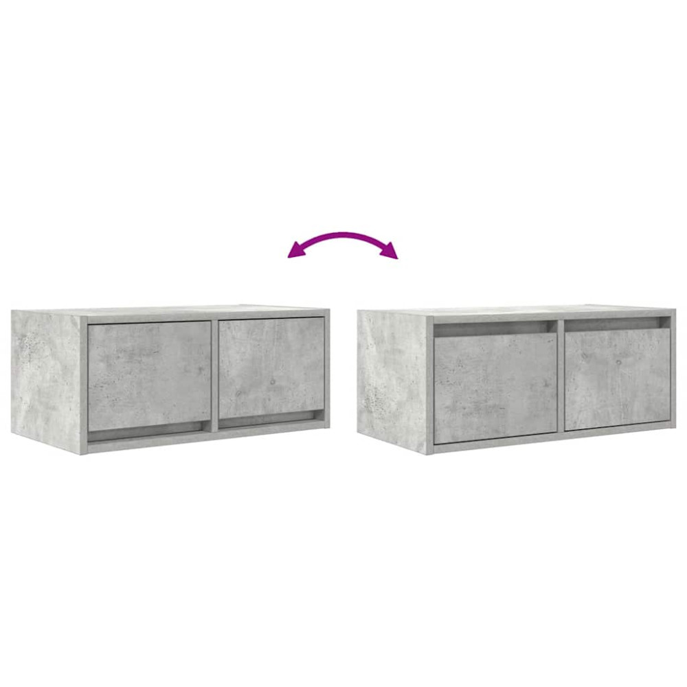 Produktbild för TV-bänkar 2 st betonggrå 60x31x25,5 cm konstruerat trä