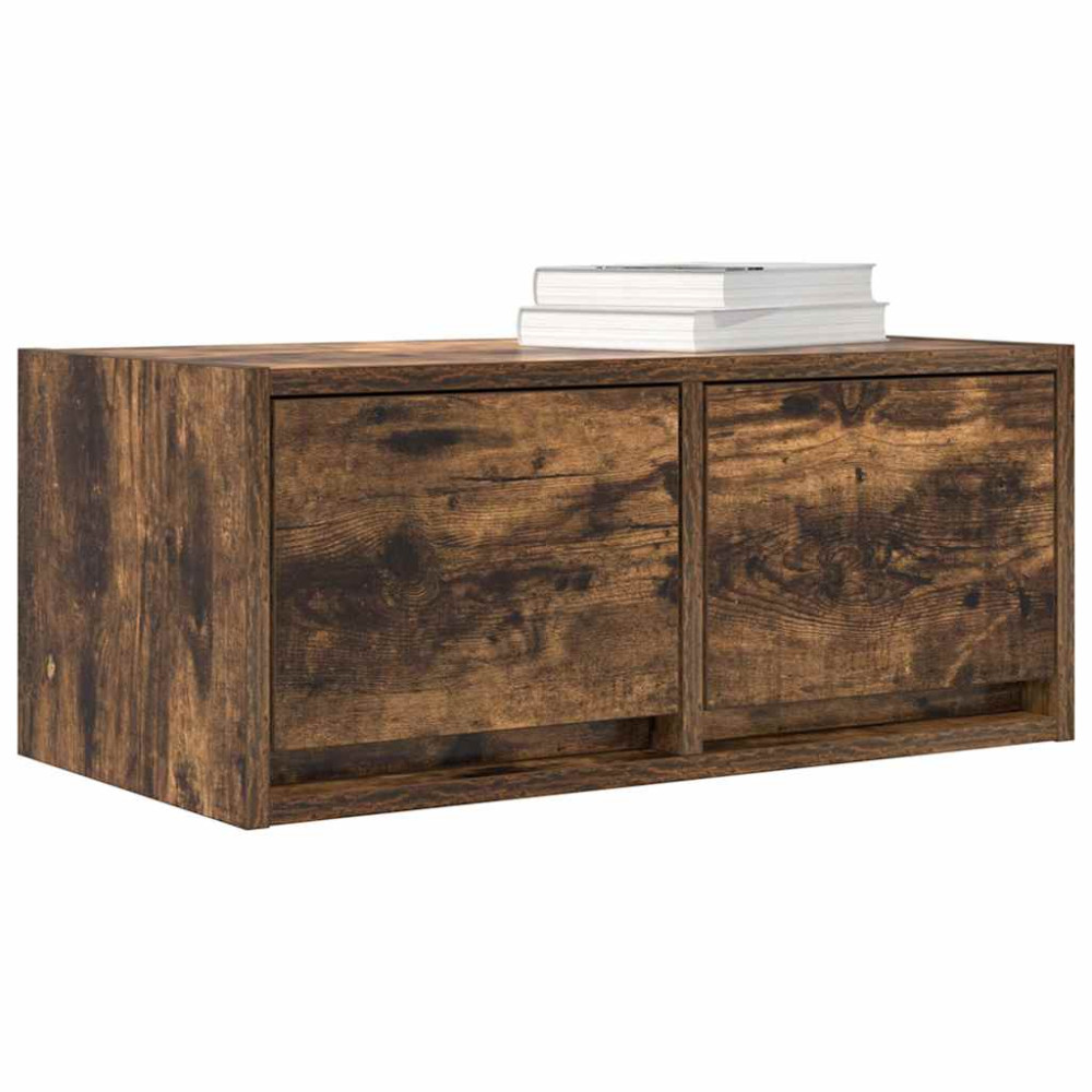 Produktbild för TV-bänkar 2 st rökt ek 60x31x25,5 cm konstruerat trä