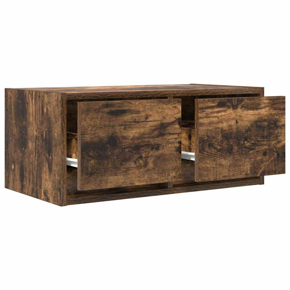 Produktbild för TV-bänkar 2 st rökt ek 60x31x25,5 cm konstruerat trä