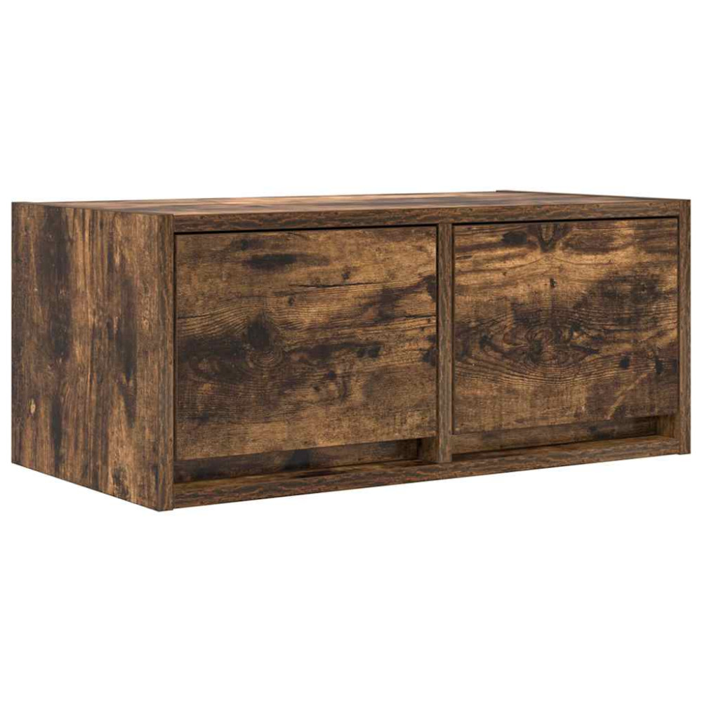 Produktbild för TV-bänkar 2 st rökt ek 60x31x25,5 cm konstruerat trä