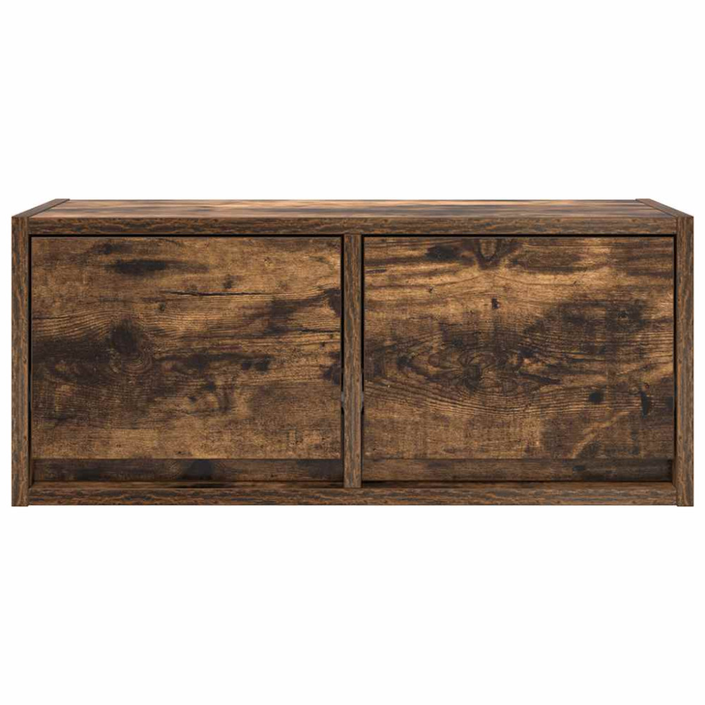 Produktbild för TV-bänkar 2 st rökt ek 60x31x25,5 cm konstruerat trä
