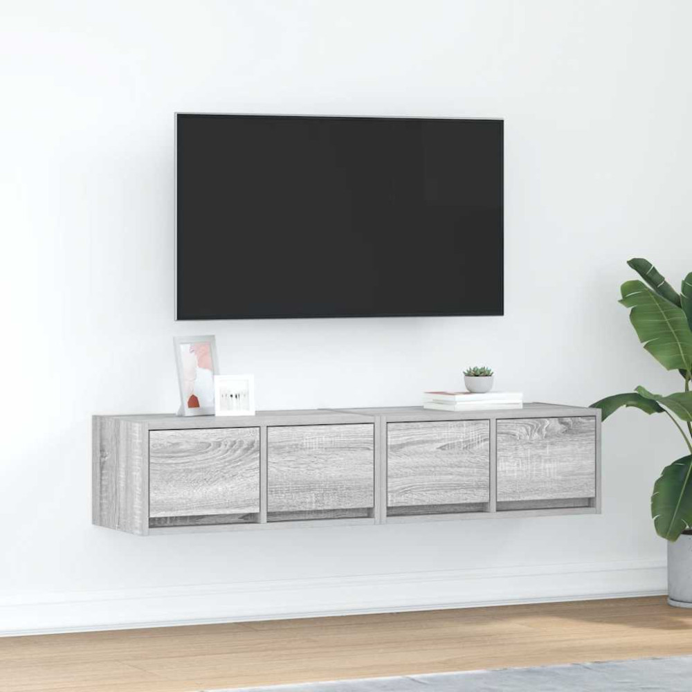 Produktbild för TV-bänkar 2 st grå Sonoma 60x31x25,5 cm konstruerat trä