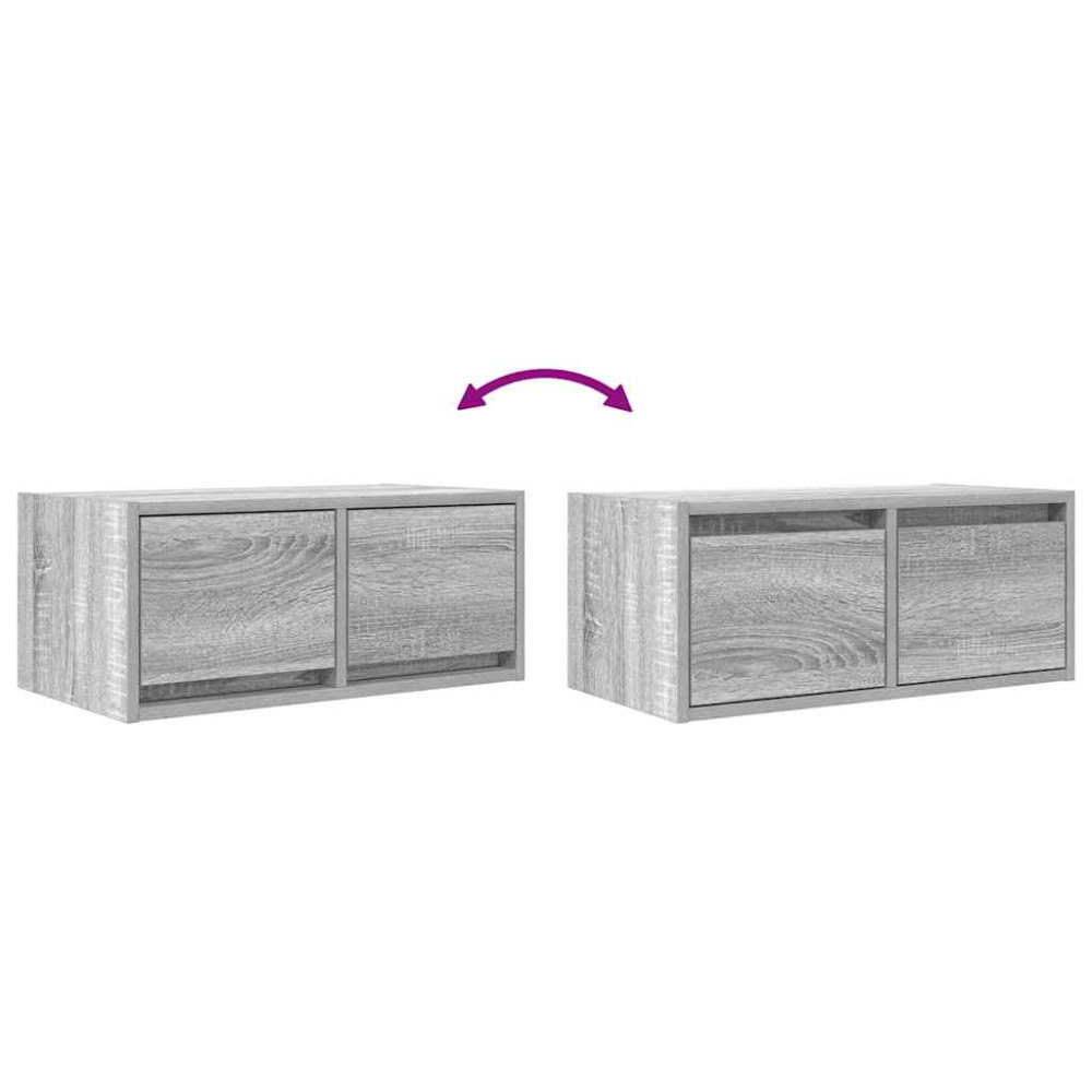Produktbild för TV-bänkar 2 st grå Sonoma 60x31x25,5 cm konstruerat trä