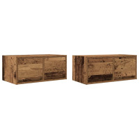 Produktbild för TV-bänkar 2 st gammalt trä 60x31x25,5 cm konstruerat trä